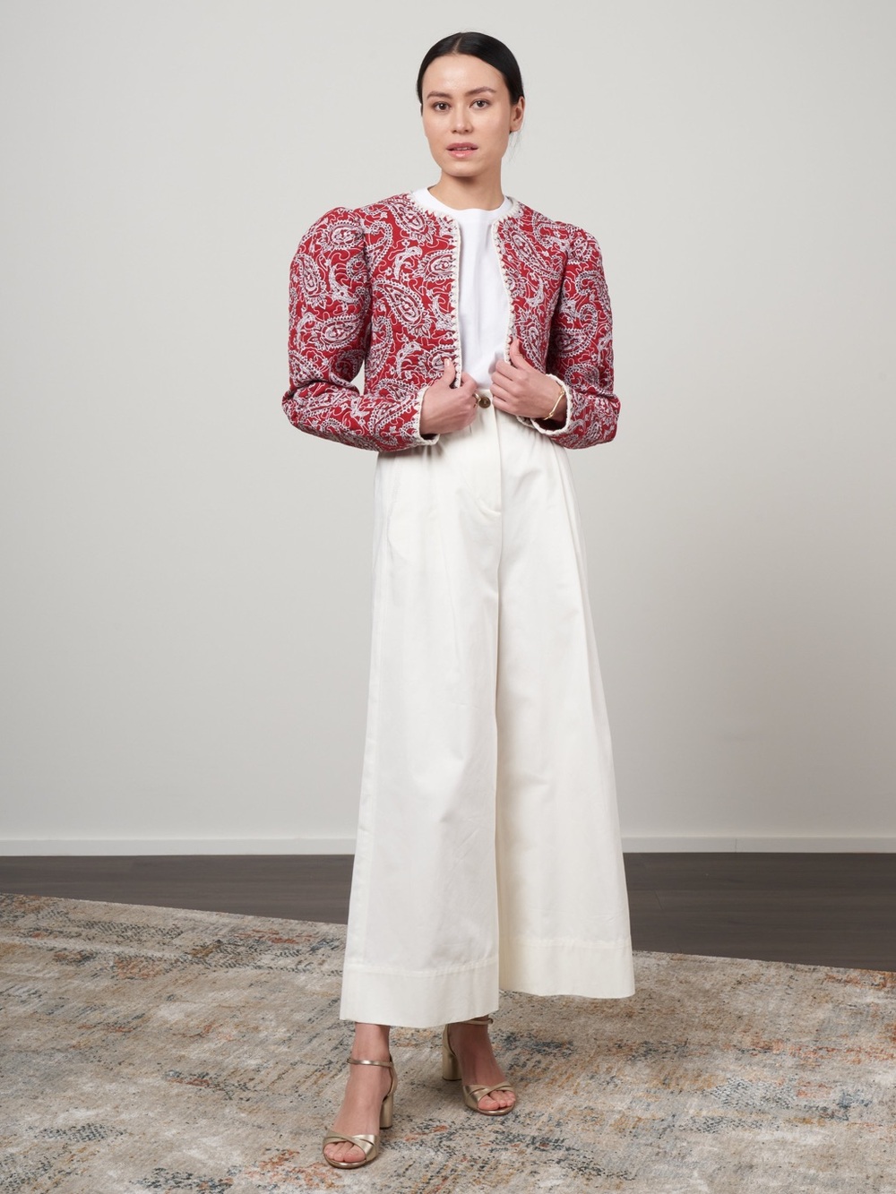 Sea New York Red Paisley cropped Jacket